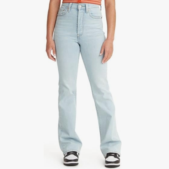 Levi's Women's Ribcage Bootcut Jeans Light Indigo, 32" plus, 26 28 regular sizes - Picture 3 of 10